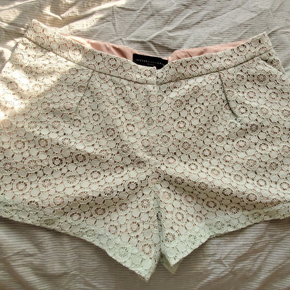 Victoria Beckham Target Mint Lace Shorts